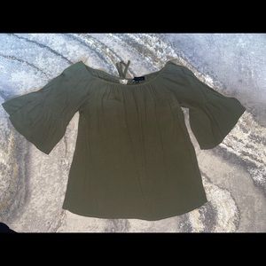 Sanctuary medium Dark Green Blouse with Flared Sleeves